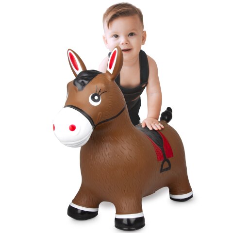 Bouncing animal horse brown with pump