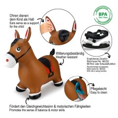 Animal saltarín Caballo HoppyDoo marrón con bomba