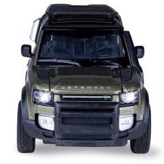 Land Rover Defender 110 Diecast 1:32 green incl. Button cells
