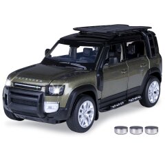 Land Rover Defender 110 Diecast 1:32 green incl. Button cells