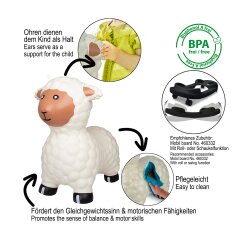 Animal rebondissante mouton blanc avec pompe