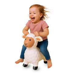 Bouncing animal sheep HoppyDoo white with pump
