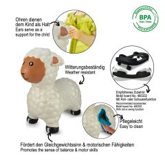 Bouncing animal sheep HoppyDoo white with pump