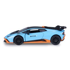 Lamborghini Huracán STO Diecast 1:32 blu incl. Pile a bottone