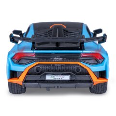 Lamborghini Huracán STO Diecast 1:32 blu incl. Pile a bottone
