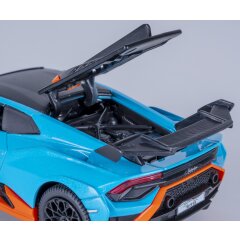 Lamborghini Huracán STO Diecast 1:32 blu incl. Pile a bottone