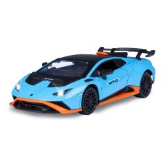 Lamborghini Huracán STO Diecast 1:32 blu incl. Pile a bottone