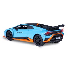 Lamborghini Huracán STO Diecast 1:32 blu incl. Pile a bottone