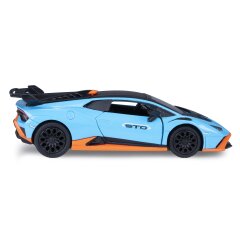 Lamborghini Huracán STO Diecast 1:32 blu incl. Pile a bottone