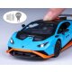 Lamborghini Huracán STO Diecast 1:32 blu incl. Pile a bottone