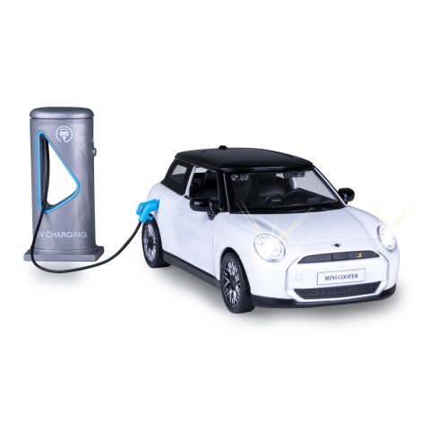 BMW Mini Cooper Diecast 1:28 white incl. Button cells