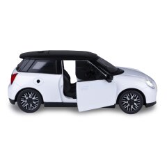 BMW Mini Cooper Diecast 1:28 bianco incl. Pile a bottone