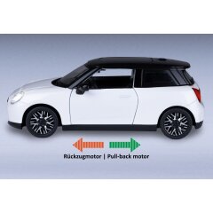 BMW Mini Cooper Diecast 1:28 white incl. Button cells