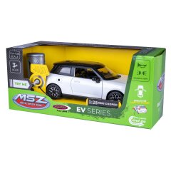 BMW Mini Cooper Diecast 1:28 white incl. Button cells