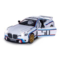 BMW 3.0 CSL Diecast 1:34 bianco incl. Pile a bottone