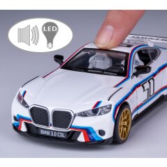 BMW 3.0 CSL Diecast 1:34 white incl. Button cells