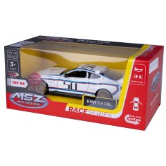 BMW 3.0 CSL Diecast 1:34 white incl. Button cells