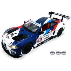 BMW M4 GT3 Diecast 1:24 bianco incl. Pile a bottone
