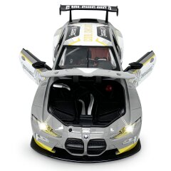 BMW M4 GT3 Diecast 1:24 grigio incl. Pile a bottone