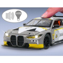 BMW M4 GT3 Diecast 1:24 grigio incl. Pile a bottone