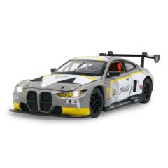 BMW M4 GT3 Diecast 1:24 grigio incl. Pile a bottone