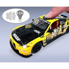 BMW M4 GT3 Diecast 1:24 amarillo incl. Pilas de botón