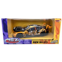 BMW M4 GT3 Diecast 1:24 amarillo incl. Pilas de botón