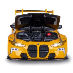 BMW M4 GT3 Diecast 1:24 gelb inkl. Knopfzellen