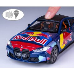BMW M4 Diecast 1:24 blu incl. Pile a bottone
