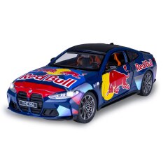 BMW M4 Diecast 1:24 blu incl. Pile a bottone