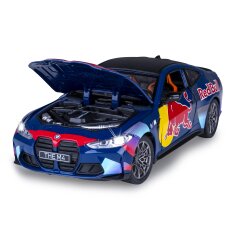 BMW M4 Diecast 1:24 blu incl. Pile a bottone