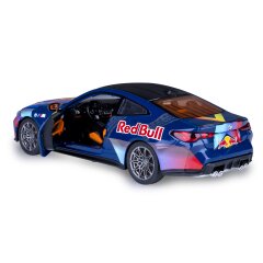 BMW M4 Diecast 1:24 blu incl. Pile a bottone