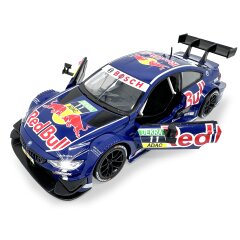 BMW M4 DTM Diecast 1:24 blu incl. Pile a bottone