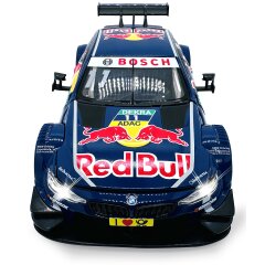 BMW M4 DTM Diecast 1:24 blu incl. Pile a bottone