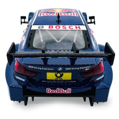 BMW M4 DTM Diecast 1:24 blu incl. Pile a bottone