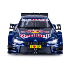 BMW M4 DTM Diecast 1:24 blu incl. Pile a bottone