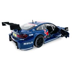BMW M4 DTM Diecast 1:24 blu incl. Pile a bottone