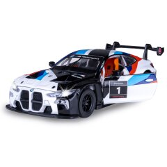 BMW M4 GT3 Diecast 1:32 bianco incl. Pile a bottone