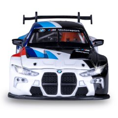 BMW M4 GT3 Diecast 1:32 bianco incl. Pile a bottone