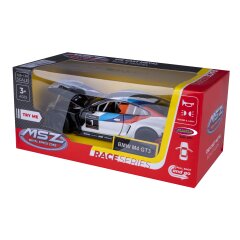 BMW M4 GT3 Diecast 1:32 bianco incl. Pile a bottone