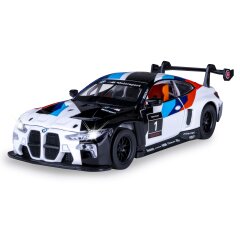 BMW M4 GT3 Diecast 1:32 bianco incl. Pile a bottone
