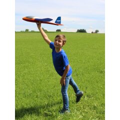 Pilo XL Foam Hand Launch glider EPP wing blue fuselage orange