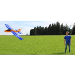 Pilo XL Foam Hand Launch glider EPP wing blue fuselage orange