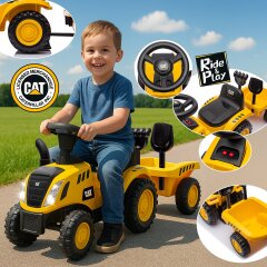 Rutscher Caterpillar Traktor mit Anhänger gelb 2in1