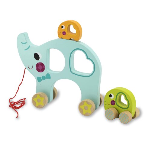 Wooden Toys Kidiwood Pull after elephant familiy 3 parts