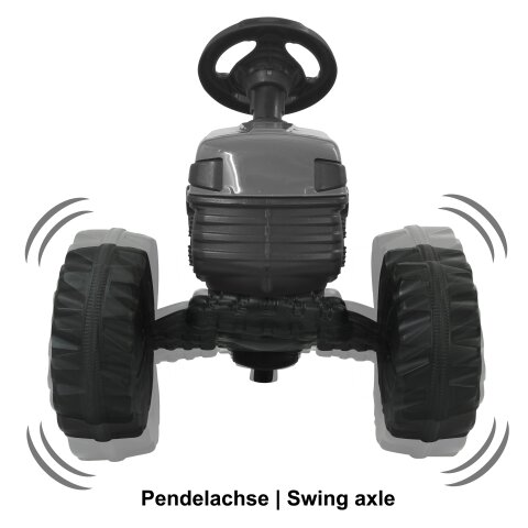 Trettraktor mit Hnger Strong Bull rot