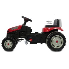 Tractor a pedales con remolque Strong Bull rojo