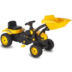 Pedal tractor with loader Strong Bull yellow