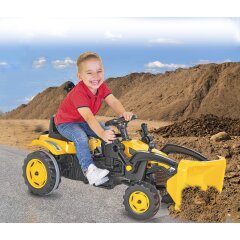 Pedal tractor with loader Strong Bull yellow