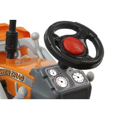 Pedal tractor with loader Power Drag orange